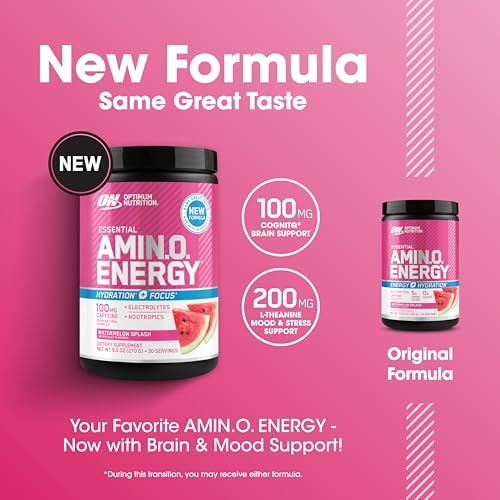Optimum Nutrition Amino Energy Powder Plus Focus, Watermelon, 9.5 Oz - Image 4
