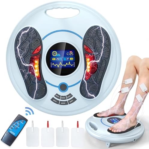 EMS Foot Massager, Medic Foot Circulation Stimulator with 25 Modes 99 Intensities, Nerve Stimulator, Plantar Fasciitis by Unknown