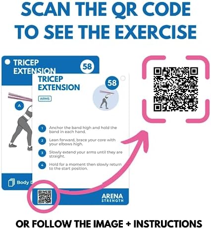 Arena Strength Workout Cards - Instructional Fitness Deck for Booty Band Workouts, Beginner Fitness Guide for Resistance Band Training Exercises at Home. Includes Workout Routines. - Image 6