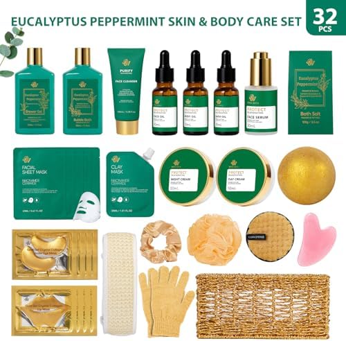 Gifts for Women & Men, 32 Pcs Eucalyptus Home Spa Basket Gift Set for Women - Image 2