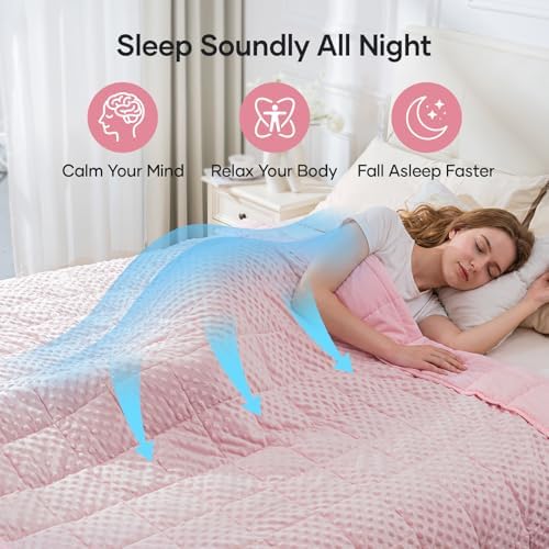 Cottonblue Weighted Blanket 20lbs Queen Size for Adults, 60 x 80in Pink - Image 2
