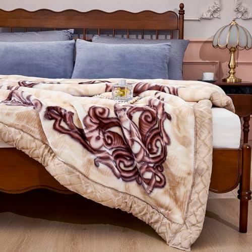 9 lbs Heavy Korean Mink Blanket Queen Size 79×91 inch, Silky Soft and Warm, 2 Ply Reversible Raschel Bed Blanket. - Image 2