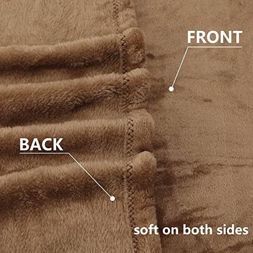 NANPIPER Fleece Blankets Super Soft Flannel Queen Size Blanket for Bed Luxury Cozy Microfiber Plush Fuzzy Blanket,Coffee Brown - Image 3