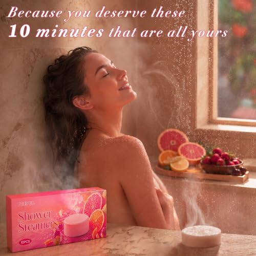 Shower Steamers Aromatherapy Birthday Gifts for Women - 10 Pack,Gifts for Wife Mothers Daughter Sister Stress Relief & Deep Relaxation Self Care Home Spa Essential (Fruity Aroma) - Image 7