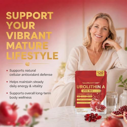 Urolithin A Supplement 2500mg with NAD+, Resveratrol, CoQ10 & PQQ, High Potency 5-in-1 Longevity Formula, Mitochondrial Support for Healthy Aging, Energy & Muscle Strength, 120 Softgels - Image 4