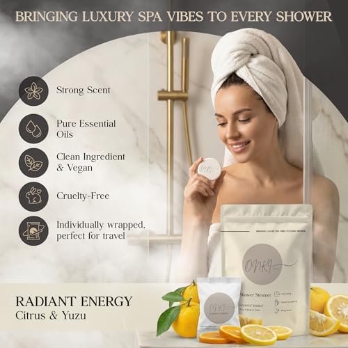 Citrus Shower Steamers Aromatherapy 6 Pack – Yuzu Citrus Shower Steamer for Energy, Relaxation & Self Care – Energizing Spa Shower Bombs for Women & Men, Individually Wrapped - Image 2