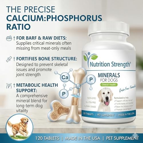 Dog Minerals & Electrolytes - Essential Raw Diet Balancer & Senior Dog Vitality Support - Calcium, Magnesium, Zinc, Iron & Selenium for Bone, Muscle & Nerve Health - 120 Tablets - Image 5