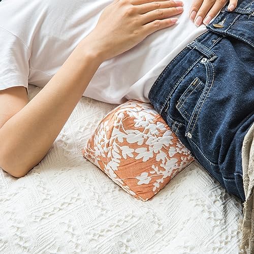 Buckwheat Neck Support Pillow Cervical Neck Cylinder Bolster Pillow,Buckwheat Hulls Adjustable Roll Pillow,Neck Pain Relief for Back and Side Sleepers Round Pillows for Lunch Break Orange, 6*15 inch - Image 4