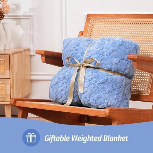 Wemore Soft Weighted Blanket for Adults 15 lbs Twin Size 48" x 72" Blue - Image 6