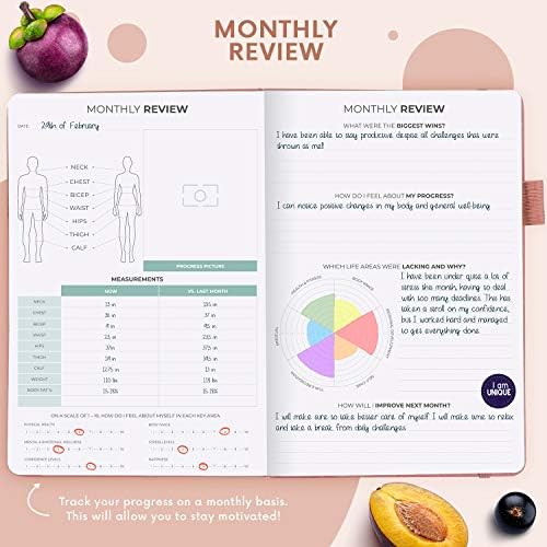 Clever Fox Wellness Planner & Food Journal for Weight Loss, A5 Rose Gold - Image 6