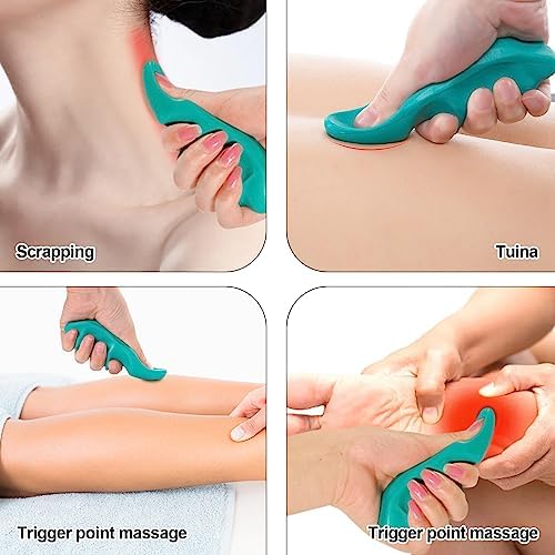 Manual Trigger Point Massage Tool and Thumb Saver for Full Body Deep Tissue Massage, Set Include 1 Green Thumb Protector Tool 1 Palm Urchin Massage Tool Hand Held 4-Legged Massage Knobs - Image 4