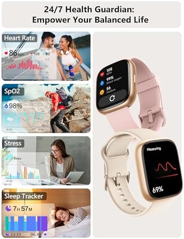 Smart Watch 2026 Upgrade for Women Men Android & iPhone [2 Bands, 44mm case, 1.83''], Alexa Built-in, Make/Answer Call, HR SpO2 Sleep Stress Monitor Fitness Tracker, IP68 Waterproof Step Counter Watch - Image 4