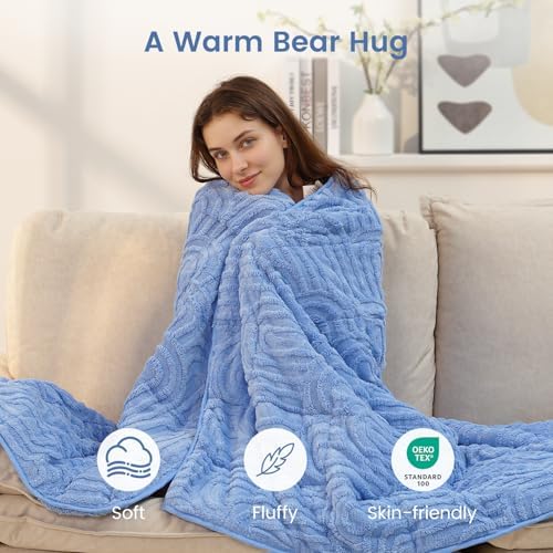 Sherpa Fleece Weighted Blanket for Adults, Dual Sided Soft, 60"x80" 20lbs - Image 4