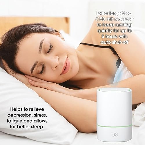 Pure Essential Oil Works Sensei LED Ultrasonic Aroma Diffuser, 150ml Essential Oil Diffuser with Cool Mist, 7 Color Changing Lights, Auto Shut-Off, White - Image 5