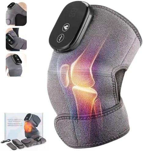 Cordless Heated Knee Massager with Vibration, 3-in-1 Wearable Heating Wrap for Knees, Elbows & Shoulders, Joint Pain Relief, Circulation & Muscle Recovery (Single) by WBHLDM