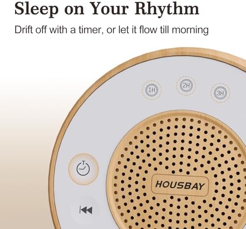 HOUSBAY Sound Machine White Noise for Sleep with Wood Grain - Image 4