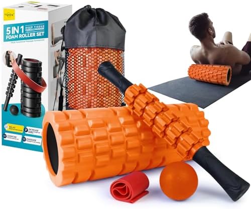 Krightlink 5 in 1 Foam Roller Set Trigger Point Exercise Foam Roller by Krightlink