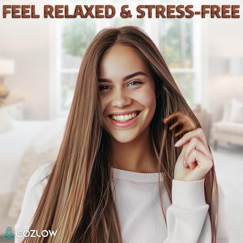 Cozlow Head Scalp Comb - Premium Wooden Massage Comb for Neck & Shoulder - Natural Sandalwood Massager for Soft & Smooth Hair - Wood Therapy Massage Tool for Stress Relief & Muscle Relaxation - Image 6
