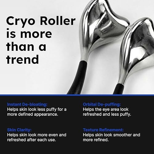 Cryo Roller, Set of 2 Stainless Steel Ice Facial Rollers, Cooling Massage Tool Helps Depuff, Soothe and Refresh Skin Appearance, No Batteries, Premium Build - Image 2