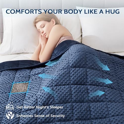 L'AGRATY Weighted Blanket for Adult - 60"x80" 20lbs Minky Dots Heavy Blanket with Glass Beads Soft Breathable for All-Season Summer Fall Winter Thick Comfort for Sleeping - Image 3