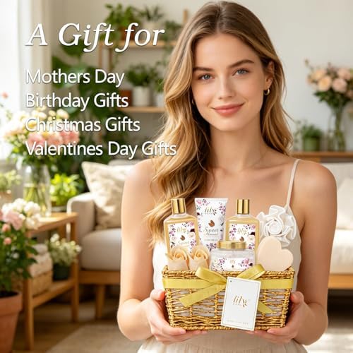 9Pcs Moisturizing Almond Spa Kit Bath Gifts Set Spa Gift Baskets for Women - Image 2