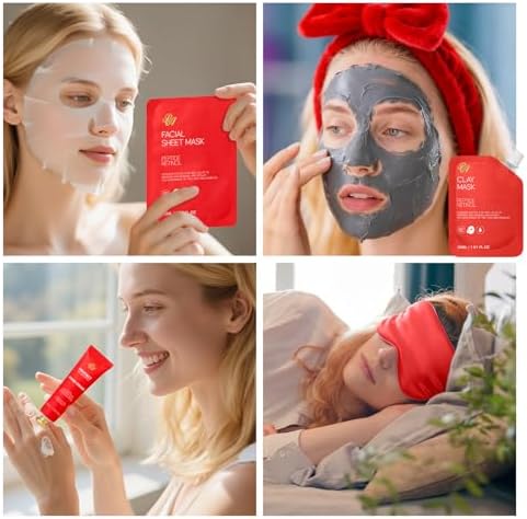 33 Pcs Mother's Day Gifts, Red Rose Bath & Body Gift Set for Women, Home Spa Kit, Hydrating Skin Care Set, Self Care Gift Basket, Cosmetic Bag, Necklace, Valentines, Birthday, Anniversary - Image 3