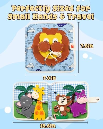 Montessori Busy Book, 8-Page Sensory Activity Toy, Lion - Image 7