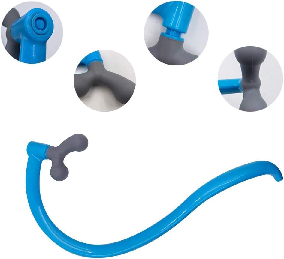 Portable Self Massage Tool - Portable Trigger Point Therapy for Back and Neck, 7.21*14in Lower Back Massager, Myofascial Release Tool & Deep Tissue Muscle Massage Stick, Shoulder Leg Feet Blue - Image 5