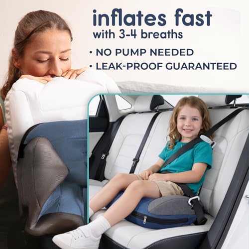 UberBoost Inflatable Booster Seat for Car, Travel Booster Seat, Ocean Blue - Image 4