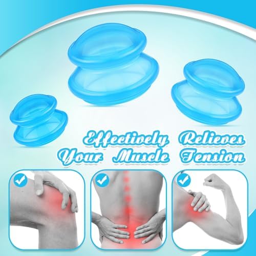 TrelaCo 6 Pcs Silicone Cupping Kit for Massage Therapy,Clear Blue - Image 5