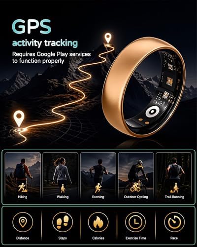 Smart Ring for Women Men, Health & Fitness Tracker Ring, Carbon Black,#7 - Image 6