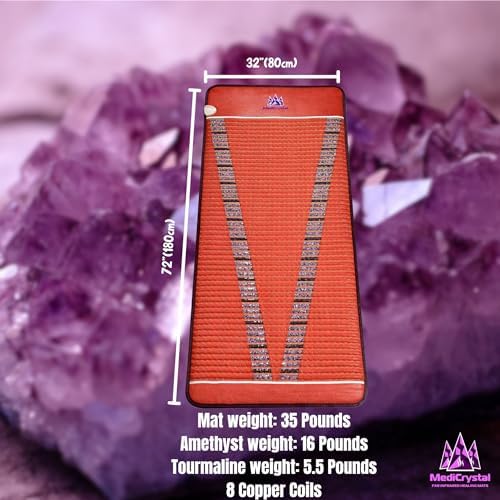 MediCrystal Infrared Heating Bio Stimulation Mat - Professional 72"L x 32"W - Natural Amethyst & Tourmaline Crystals - Adjustable Temperature 86-158° (30-70°C) - Negative Ions - FDA Reg Manufacturer - Image 2