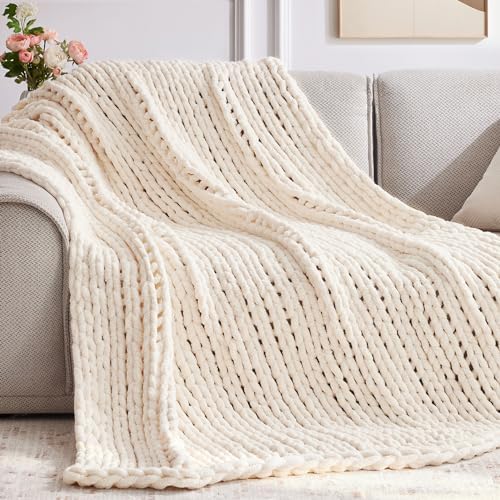 Negwoo Chunky Knit Throw Blanket, Knitted Throw Chenille Yarn, 80"*90" by Unknown