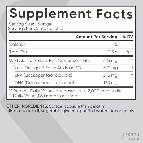 Sports Research® Omega-3 Fish Oil Minis from Wild Alaska Pollock, 240 Count - Image 5