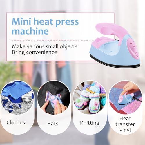 Honoson Mini Craft Iron with Charging Base Tiny,Light Pink, Light Blue - Image 5