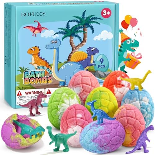Dinosaur Bath Bombs for Kids with Surprise Inside, Gifts for Kids by BofuoosBathSpa