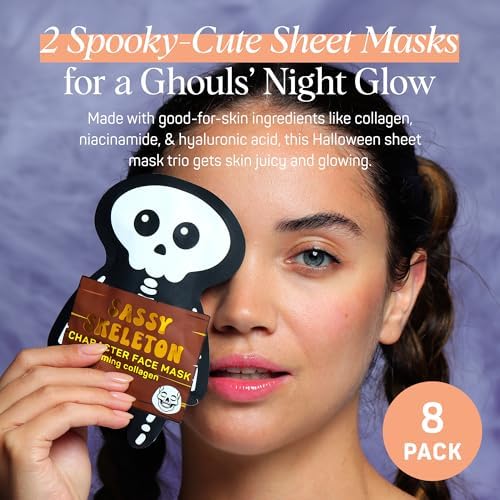 SpaLife Beauty Halloween Face Mask Hauntingly Chic Bundle | Korean Facial Masks | Boos Basket Ideas Face Mask Set | Halloween Gifts for Women & Teens | Facial Sheet Masks | 8 Pack - Image 2