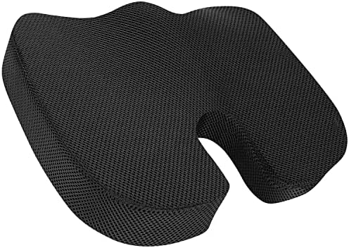 Amazon Basics Comfortable Seat Cushion for Office Chairs, Enhanced Memory Foam with Cooling Gel, Non-Slip, Long Sitting Support, Black - Image 3