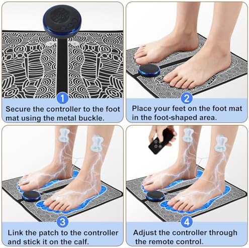 EMS Foot Massage for Muscle Relaxation, Transcutaneous Electronic Nerve Stimulator, LCD Display Screen, Adjustable 10 Modes & 19 Gears - Image 5