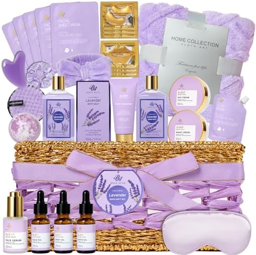 Gifts for Women, 35 Pcs Lavender Bath & Body Gift Basket, Get Well Soon Set by RAROSAACCA
