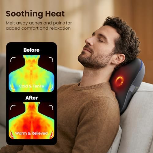 BOB AND BRAD Cordless Back Massager with Heat FSA Eligible HSA, Shiatsu Back Massager for Pain Relief Deep Tissue, 3D Kneading Massage Pillow for Pain Relief, Soothing Full-Body Relief for Family - Image 5
