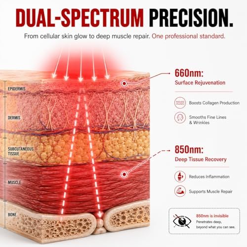 Red Light Therapy Panel for Body & Face, 60 Dual Chip LEDs - Image 4