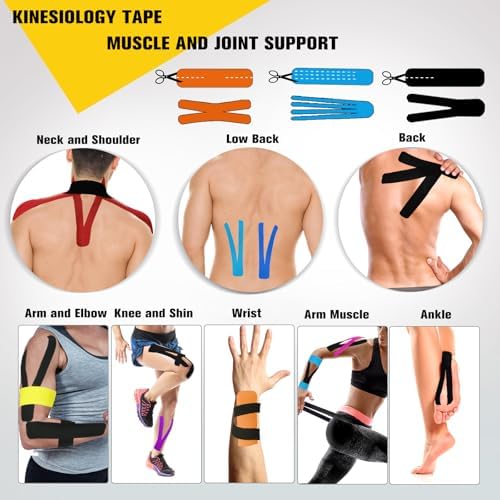 3 Pack Kinesiology Tape Precut, 60 Athletic Strips for Knee Shoulder - Image 4