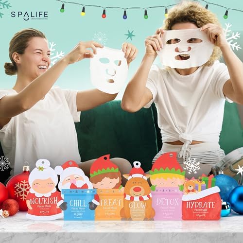 SpaLife Beauty Santa’s Squad Christmas Face Mask Bundle | Korean Facial Masks | Hydrating, Soothing, Complexion Enhancing and Firming Sheet Mask Set | Christmas Gifts for Women | 12 Pack - Image 6