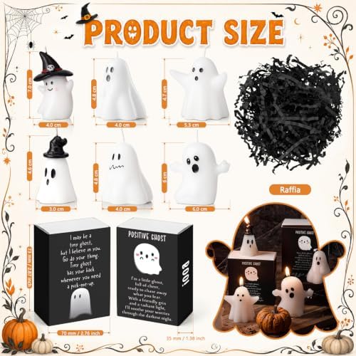 Lyrow 12 Sets Halloween Party Favors for Adults Positive Ghost Candle - Image 2