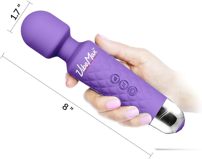 VibeMax Rechargeable Personal Massager - Powerful Multi Speed Vibration - Whisper Quiet - Waterproof - for Muscle Tension Relief in Neck, Back, Shoulders, Legs and Feet - Purple - Image 2