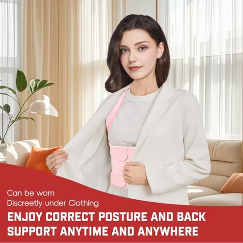 Posture Corrector for Women & Men, Adjustable Back Brace Shoulder Straightener with Full Back Support for Upper & Lower Back Pain, Spine Alignment, Hunchback & Scoliosis Relief (Large, Pink) - Image 5