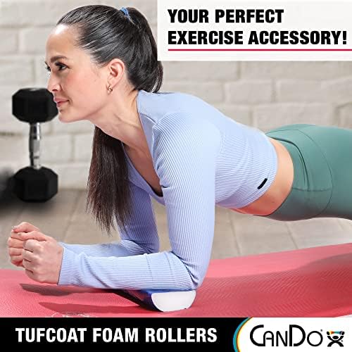 CanDo Premium TufCoat Blue Coated Half-Round Foam Rollers for Muscle Restoration, Massage Therapy, Rehabilitation, Sport Recovery and Physical Therapy for Home, Clinic and Gym - Image 3