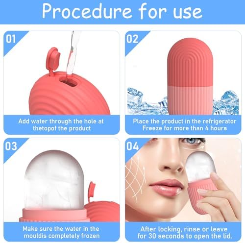 3 Pack Ice Roller for Face Eyes Women Facial Depuffer,Skin Care,Ice Pack Neck Massager,Cooling &Smoothing,Beauty Essentials(Pink) - Image 3