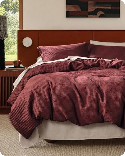 Bedsure PureWoven 3 Pieces 100% Cotton Waffle Weave Duvet Cover Set, King by Unknown